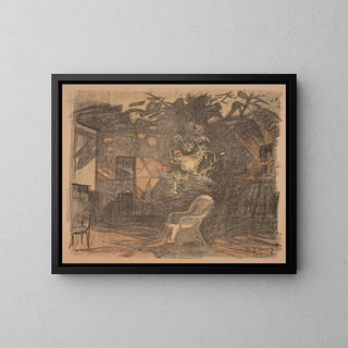 Christmas Tree Painting - Magnus Enckell — framed artwork on a wall
