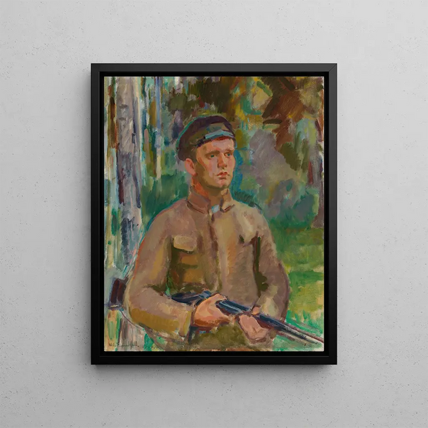 The forest hunter Gunnar Arnkil - Magnus Enckell — framed artwork on a wall