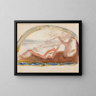Sketch for the work Golden Age - Magnus Enckell — framed artwork on a wall
