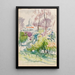 Sketch of landscape with bushes, trees and tower - Magnus Enckell — framed artwork on a wall
