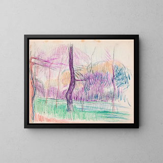 Tree Landscape Painting - Magnus Enckell — framed artwork on a wall