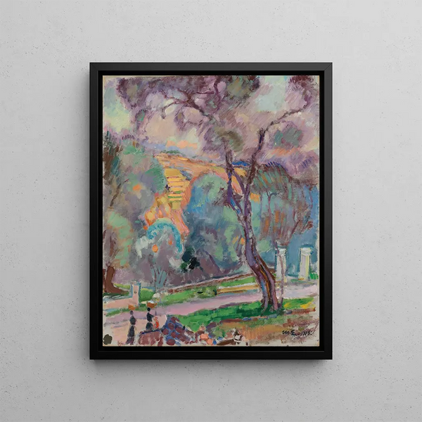 View of the park from San Remo - Magnus Enckell — framed artwork on a wall