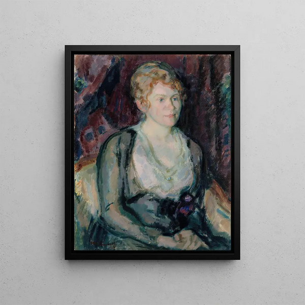 Portrait of Mrs. Agda Viln - Magnus Enckell — framed artwork on a wall