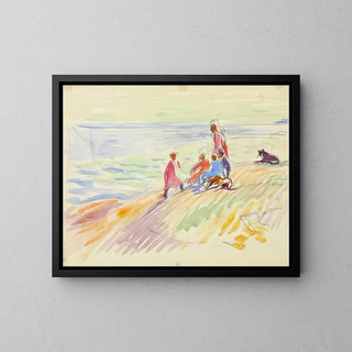Coastal Landscape Painting - Magnus Enckell — framed artwork on a wall