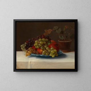 Raisins and Apples - Magnus von Wright — framed artwork on a wall