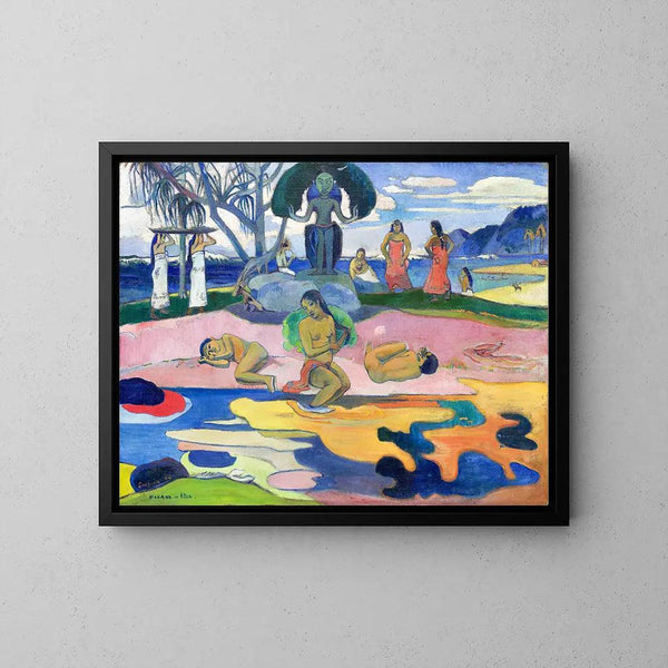 Reproduction of the painting Mahana no atua (jour de dieu) by Paul Gauguin