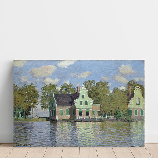 Reproduction of the painting Houses by the Zaan River - Claude Monet