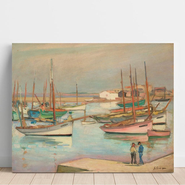 Reproduction of the painting of Houses on the port at Île d'Yeu - Henri Lebasque