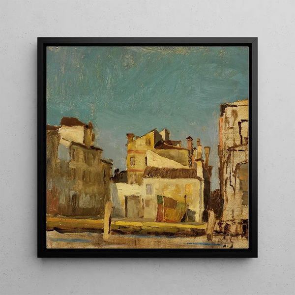 Houses in Venice by a canal - Gustav Schnleber — wall display of the artwork
