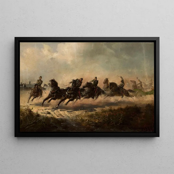 Charge d'Artillerie - Maksymilian Gierymski — framed artwork on a wall