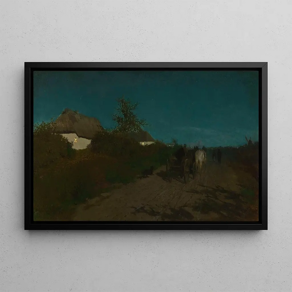 Night Painting - Maksymilian Gierymski — framed artwork on a wall