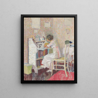 Malcolm Drummond - Girl sitting at a writing table.webp