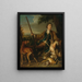 Self-portrait in hunting attire - in the style of Alexandre-François Desportes — framed artwork on a wall