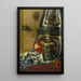 Still life with peacock feathers - in the style of William Merritt Chase — framed artwork on a wall