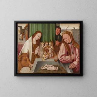 Nativity - Style of Jérôme Bosch — framed artwork on a wall