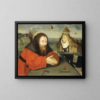 La Tentation de saint Antoine - Manière de Jérôme Bosch — framed artwork on a wall