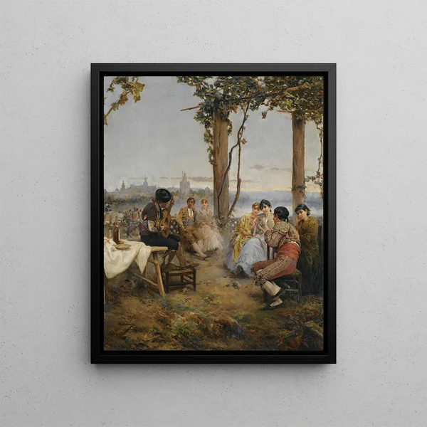 An Afternoon of Amusements in Seville - Manuel Ramírez Ibáñez — framed artwork on a wall