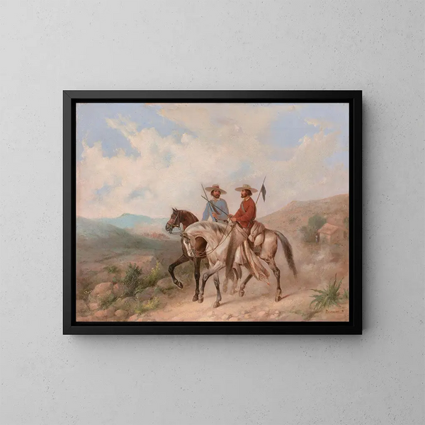 Chicanos Painting - Manuel Serrano — framed artwork on a wall