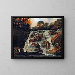 Large Cascade of Tijuca - Manuel de Araújo Porto-Alegre — framed artwork on a wall