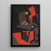 Still life with red lamp - María Blanchard — framed artwork on a wall