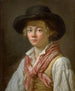 Portrait of a man with a black hat - Marc Antoine Bilcocq — artwork view