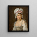 Portrait of a woman with a white scarf - Marc Antoine Bilcocq — framed artwork on a wall