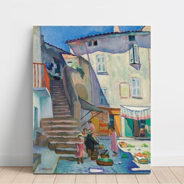 Reproduction of the painting of the Market in Saint-Tropez (La Place aux Herbes) - Albert Marquet