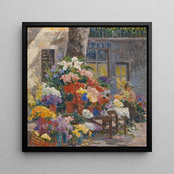Flower Market in Menton, French Riviera - Anna De Weert — wall display of the artwork