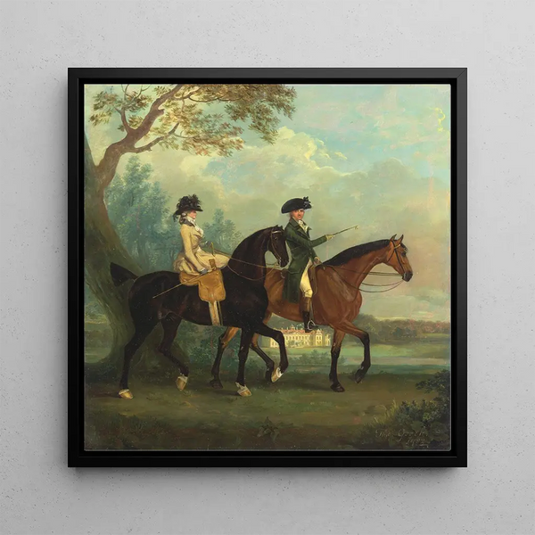 Marcia Pitt and her brother George Pitt, later 2nd Baron Rivers, strolling in the Stratfield Saye park - Thomas Gooch — framed artwork on a wall