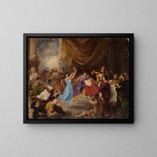 Danse de Salomé devant Hérode (sketch) - Marcin Gottlieb — framed artwork on a wall