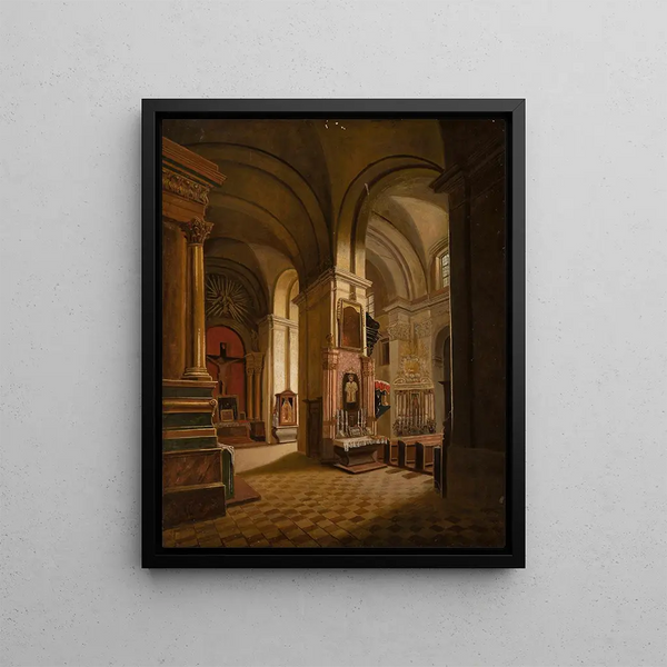 Interior church painting - Marcin Zaleski — framed artwork on a wall