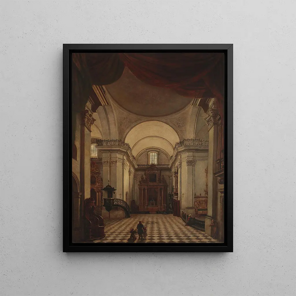 Interior painting of the Church of the Holy Cross in Warsaw - Marcin Zaleski — framed artwork on a wall