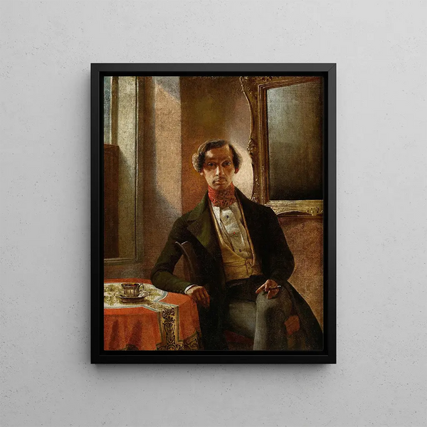 Self-portrait Painting - Marcin Zaleski — framed artwork on a wall