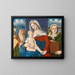 a Painting Une Sainte Conversation: La Vierge à l'Enfant avec Saint Siméon et une Sainte Femme - Marco Bello — framed artwork on a wall