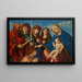Virgin and Child Painting Blessing a Kneeling Donor with Four Saints - Marco Bello — framed artwork on a wall