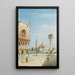Venice painting, view of San Giorgio Maggiore from St. Mark's Square - Marco Grubacs — framed artwork on a wall