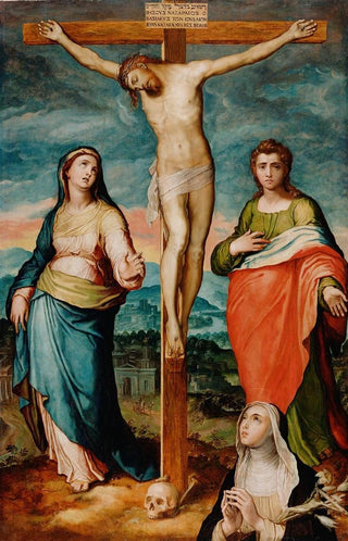 Marco Pino - Christ on the Cross with Saints MaryJohn the Evangelist and Catherine of Siena.webp