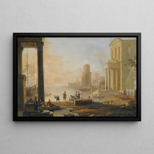 a classic port city at sunset - Marco Ricci — framed artwork on a wall