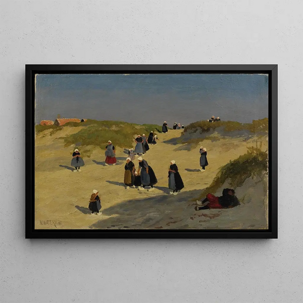 Dutch countryside scene painting - Marcus A Waterman — framed artwork on a wall