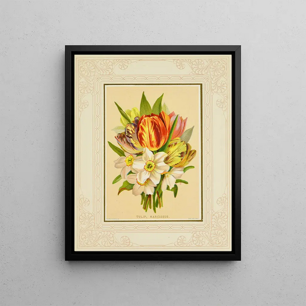Tulip, daffodil - Marcus Ward & Co. — framed artwork on a wall