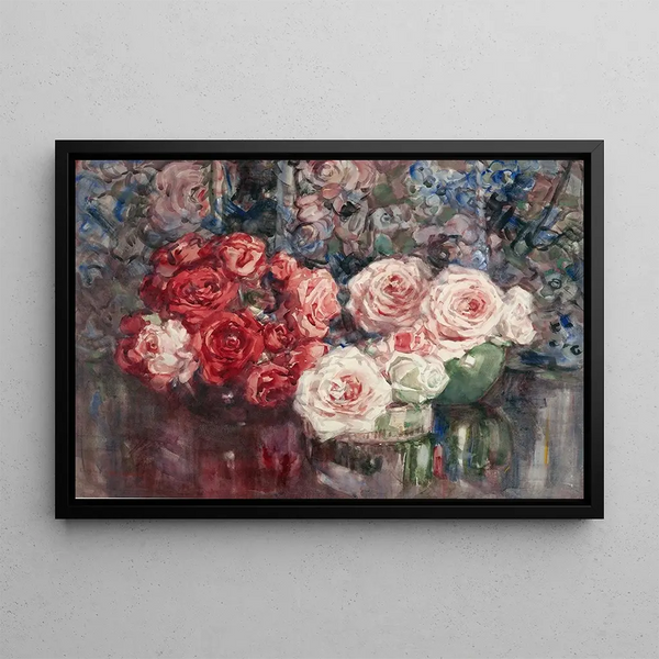 Roses - Margaret Stoddart — framed artwork on a wall
