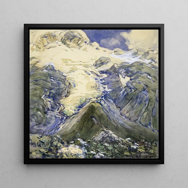 Glacier Stocking of the Hooker Valley - Margaret Stoddart — framed artwork on a wall