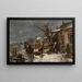Children playing near a canal in winter - Mari ten Kate — framed artwork on a wall