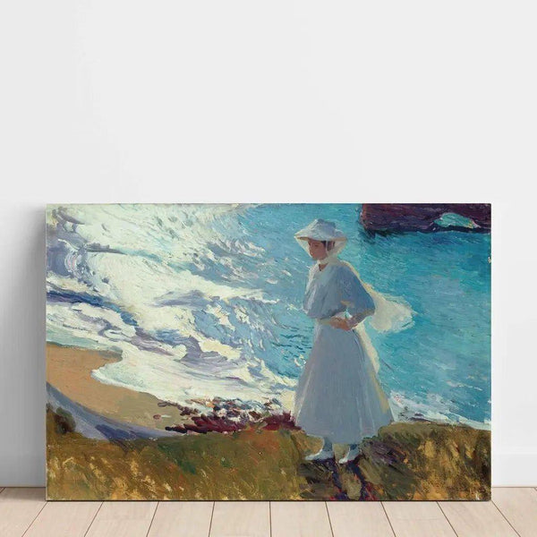 Reproduction of the painting Maria sur la plage à Biarritz by Joaquín Sorolla
