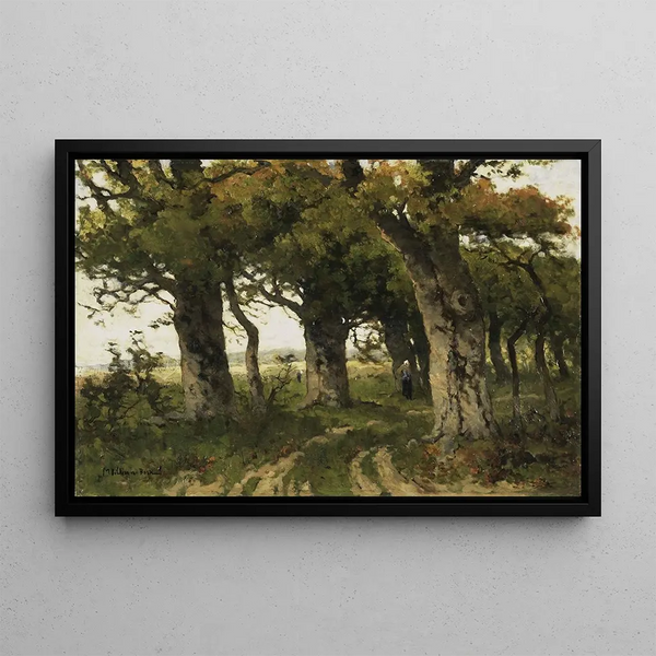 Allée de chênes à la fin de l'été - Maria Bilders-van Bosse — framed artwork on a wall