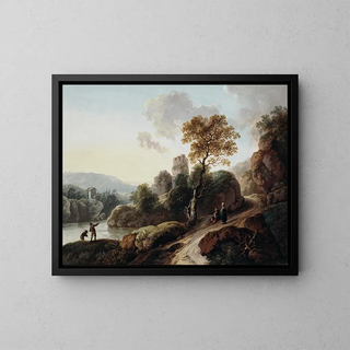Sentier creux montant près d'une rivière - Maria Dorothea Wagner — framed artwork on a wall