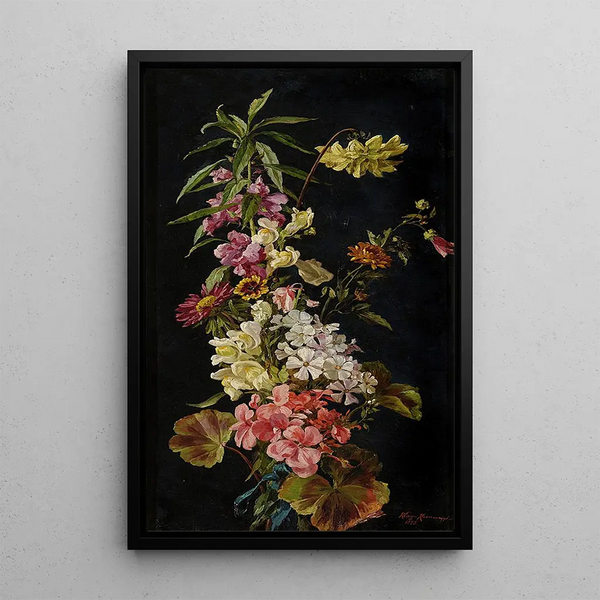 Flower Painting - Maria Kazanowska — framed artwork on a wall