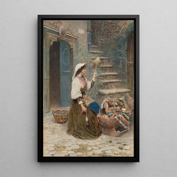 The Weaver of Carpets - Maria Martinetti — framed artwork on a wall