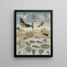 Insects and Fish on an Island Background - Maria Sibylla Merian — framed artwork on a wall