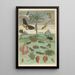 Kite, amphibians and palm trees - Maria Sibylla Merian — framed artwork on a wall